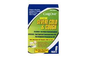 CareOne Nighttime Severe Cold & Cough Packets - 6 CT
