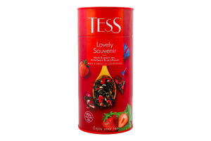 Чай Lovely Souvenir чорний та зелений 90г тубус Tess
