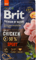 Корм сухой для собак всех пород с высокими затратами энергии с курицей Sport Premium by nature Brit м/у 3кг