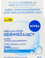 Крем для лица для нормальной кожи дневной освежающий с алоэ вера + гиалуроновая кислота SPF 30 Nivea 50мл