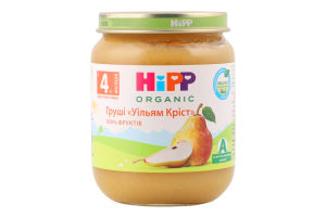 Пюре фруктовое для детей от 4мес пастеризованное Груши Уильям Крист Organic Hipp с/б 125г