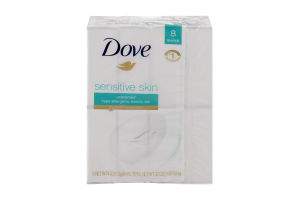 Dove Sensitive Skin Hypo-Allergenic Beauty Bar Unscented - 8 CT