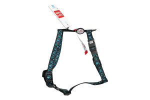 Шлея д/собак Луска з QR адресником анатомічна H-образна нейлон пластиковий фастекс р.S 15мм A30-45см B36-45см WauDog
