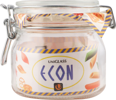 Банка зі скляною кришкою 500мл №8.39-С100-500 Econ round Uniglass 1шт