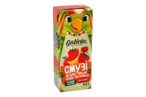 Сік з м'якоттю із суміші фруктів "Смузі яблуко-вишня-банан-полуниця" стерилізований ТМ "Galicia"