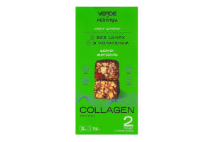 Цукерка з пептидами морського колагену, мигдалем та білим шоколадом з підсолоджувачами Collagen Verde к/у 75г