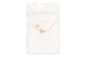 Ланцюжок жовтий метал з підвіскою 40см FHF1512