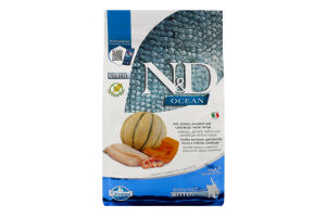 Корм д/котів N&D з тріскою креветкою гaрбузом та динею сухий 300г Farmina