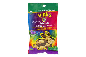 Annie's Homegrown Organic Friends Bunny Grahams Honey, Chocolate and Chocolate Chip Baked Graham Snacks