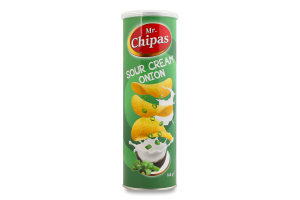 Чипси картопляні зі смаком сметани та цибулі Mr. Chipas тубус 160г