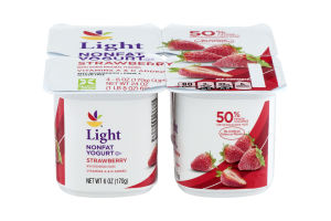 Ahold Nonfat Yogurt Light Strawberry - 4 CT