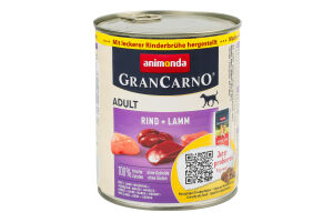 Корм д/собак з яловичиною та ягнятиною 800г ж/б ГранКарно