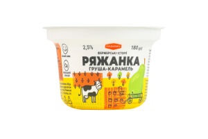 Ряжанка 2.5% густа десертна Груша-карамель РадиМо ст 180г
