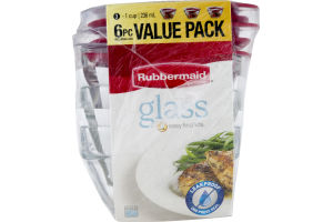 Rubbermaid Value Pack Stores Neatly with Easy Find Lids Glass - 2 CT