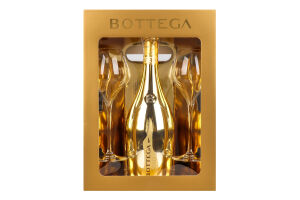 Набір Вино ігр Bottega Gold Prosecco Brut+2 бокали
