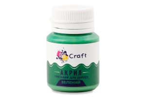 Фарба акрилова д/декору зелена глянсова 20мл АртКрафт