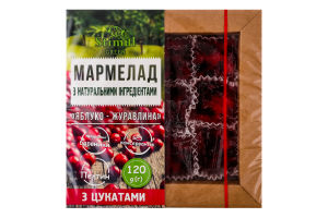 Мармелад с натуральными ингредиентами с цукатами Яблоко-клюква Green Stimul к/у 120г