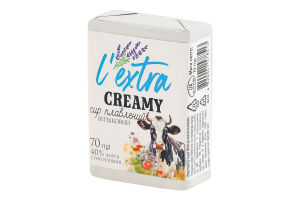 Сир плавлений Вершковий 40% L`extra, 70г, ящик 24шт