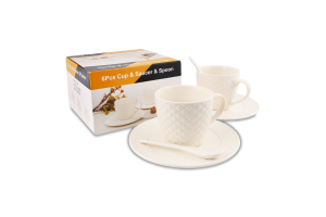 Чашка с блюдцем и ложкой керамика 300мл №KYYW623 Ромб Greenwich Products Co. Limited 2шт