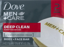 Dove Men+Care Body and Face Bar Soap Deep Clean - 2 CT