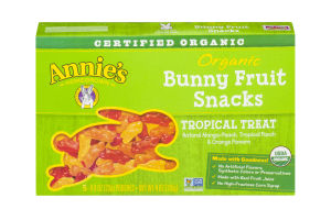 Annie's Homegrown Organic Bunny Fruit Snacks Tropical Treat - 5 CT