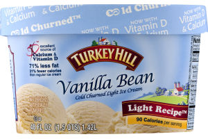 Turkey Hill Light Recipe Cold Churned Light Ice Cream Vanilla Bean