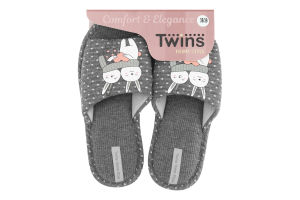 Капці відкриті домашні жіночі Twins №5820 38-39 сірий