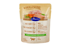 Companion Wholesome Formula Cat Food Turkey and Vegetable Stew in Gravy