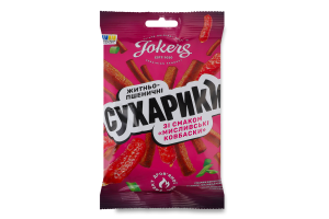 Сухарики житньо-пшеничні Мисливські ковбаски Jokers м/у 60г