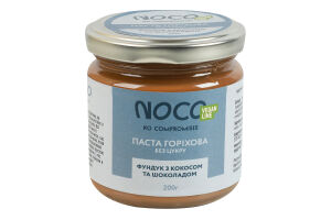 Паста горіхова без цукру Фундук з кокосом та шоколадом Vegan line NOCO с/б 200г