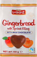 Пряники с абрикосовой начинкой покрытые молочным шоколадом Lambertz м/у 150г