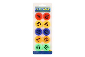 Комплект магнітів Цифри 30мм 10шт Buromax