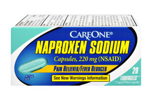 CareOne Naproxen Sodium Pain Reliever/Fever Reducer Liquidgels Capsules - 20 CT