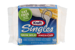 Kraft Singles Skim Milk American Fat Free Cheese Slices- 16 CT