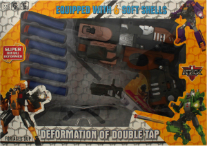 Игрушка бластер трансформер 6 патронов HW-501A