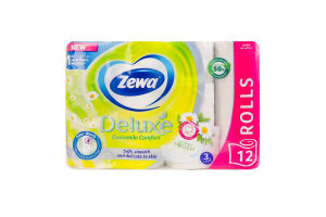 Бумага туалетная 3-х слойная Camomile Comfort Deluxe Zewa 12шт