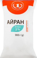Продукт кисломолочний кефірий Айран 2% 900г п/е ТМ "1"