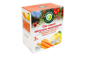 Сік-смузі з м'якоттю стерилізований фасований асептичним способом яблучно-морквяний Garden Gadz к/у 3л