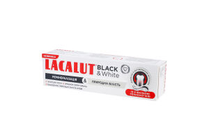 Паста зубна Ремінералізація&Природна білість Black&White Lacalut 75мл