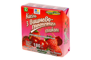 Кисель с вишнево-клубничным вкусом с яблочным концентрированным соком Золоте Зерно м/у 180г