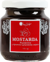 Добавка фруктовая пастеризованная Клюква в горчично-сахарном сиропе Мостарда Cherrytwig с/б 170г