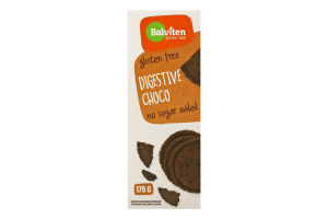 Печиво шоколадне без цукру і глютену з підсолоджувачами Choco Digestive Balviten к/у 175г