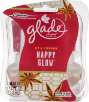 Glade Plugins Scented Oil Apple Cinnamon Happy Glow Refills - 2 CT