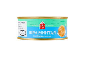 Икра минтая пробойная соленая с добавлением масла Fine Life ж/б 80г