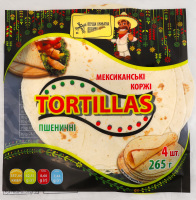 Коржі пшеничні мексиканські Tortillas Перша приватна пекарня м/у 265г