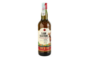 Набор Виски 0.7л 40% канадский купажированный 5YO + 2 стакана Sam Barton к/у