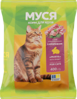 Корм д/котів Кролик сухий 400г Муся