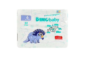 Подгузники для детей 16кг+ 6 Dinobaby 32шт
