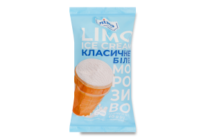 Морозиво 12% у вафельному стаканчику Класичне біле Лімо м/у 65г