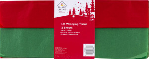 Smart Living Holiday Gift Wrapping Tissue Red & Green - 12 CT